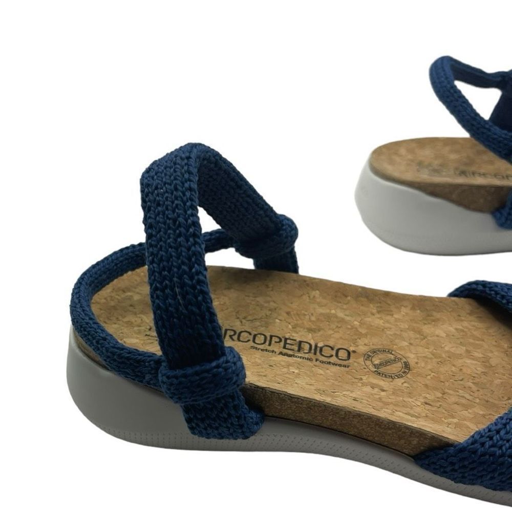 Fabulous Arcopedico Arenal Denim Sandals Shoes Cork Footbed Comfort Orthopedic - Picture 9 of 13